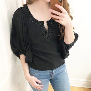 Mackage Collection 100% Silk Rockstud Blouse Top